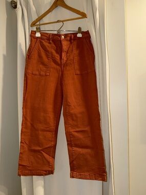 Anthropologie Studio Blue Capris in orange/clay color, Sz 30